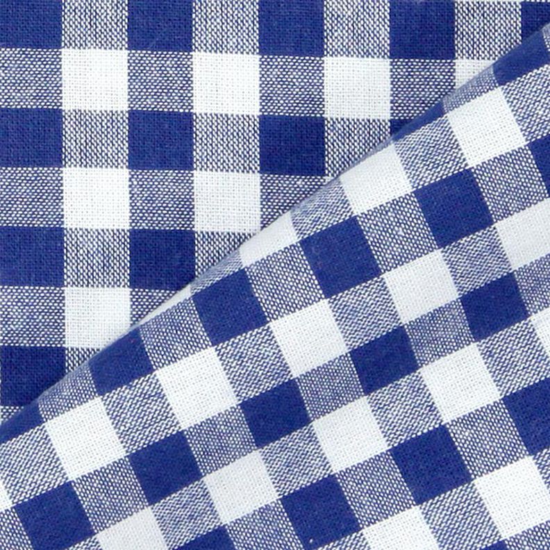 Tkanina bawełniana Kratka Vichy 1 cm – błękit królewski/biel,  image number 3