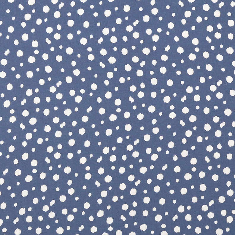 Tkanina wiskozowa w nieregularne kropki – stalowoniebieski/biel,  image number 1