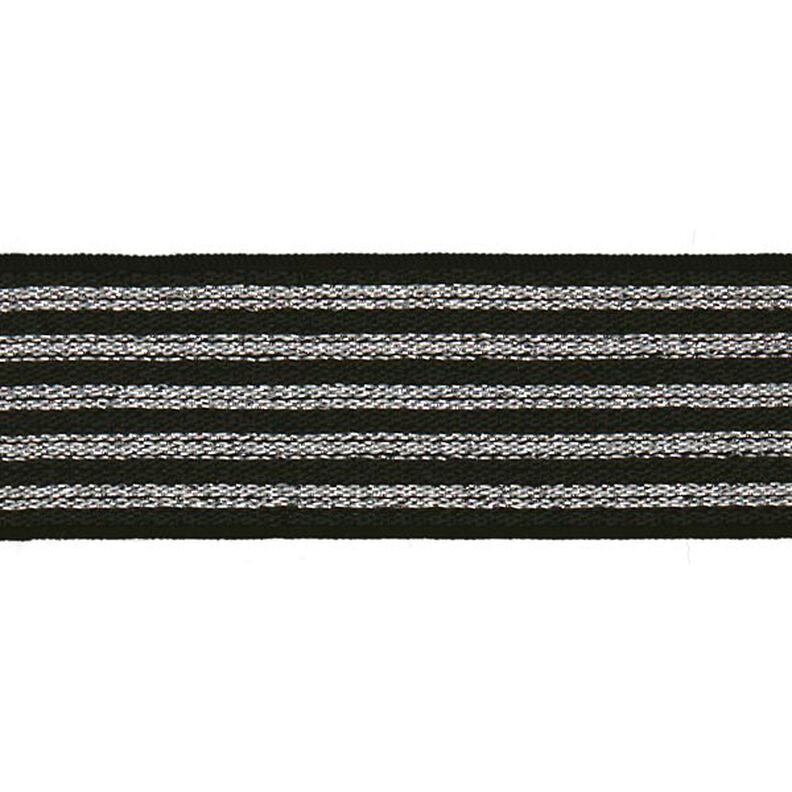 Guma w paski [ Szerokość: 25 mm ] – czerń/srebro,  image number 1