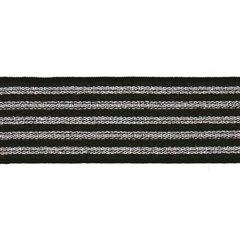 Guma w paski [ Szerokość: 25 mm ] – czerń/srebro,  image number 1