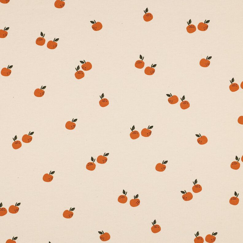 GOTS Dżersej bawełniany pomarańcze | Poppy Fabrics – jasnobeżowy/karmelka,  image number 1