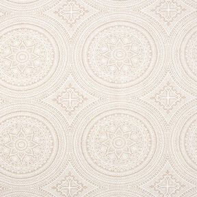 Tkanin dekoracyjna Płótno Mandala – naturalny/biel, 