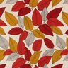 Tkanin dekoracyjna Half panama duże liście – terakota/naturalny,  thumbnail number 1