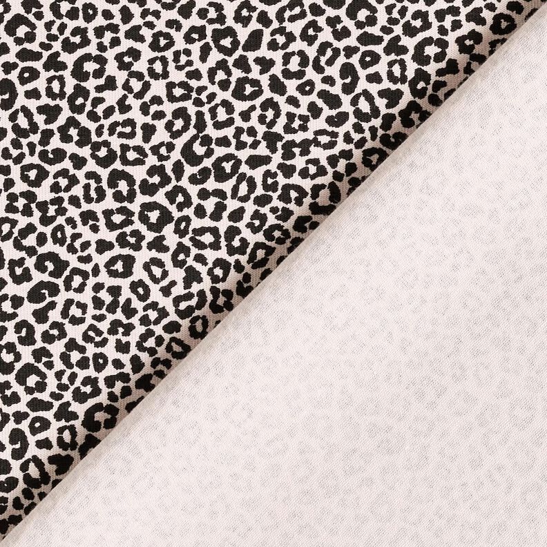 Dżersej bawełniany miniaturowy nadruk w panterkę – naturalny/czerń,  image number 4
