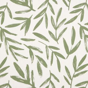 Tkanin dekoracyjna Half panama minimalistyczne liście – pinia/naturalny, 