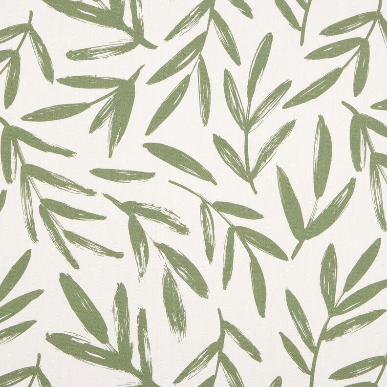 Tkanin dekoracyjna Half panama minimalistyczne liście – pinia/naturalny, image number 1