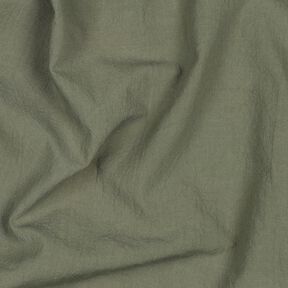 Tkanina bawełniana Tkanina marszczona, wstępnie uprana &ndash; ciemna oliwka, 