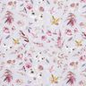 Dżersej prążkowany subtelne kwiaty polne nadruk cyfrowy – pastelowy beż/czerwona lilia,  thumbnail number 1