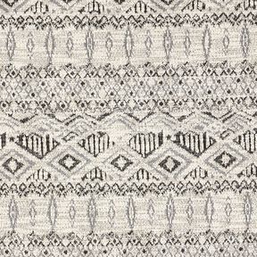 Dzianina bouclé we wzór ikat – szary/biel, 