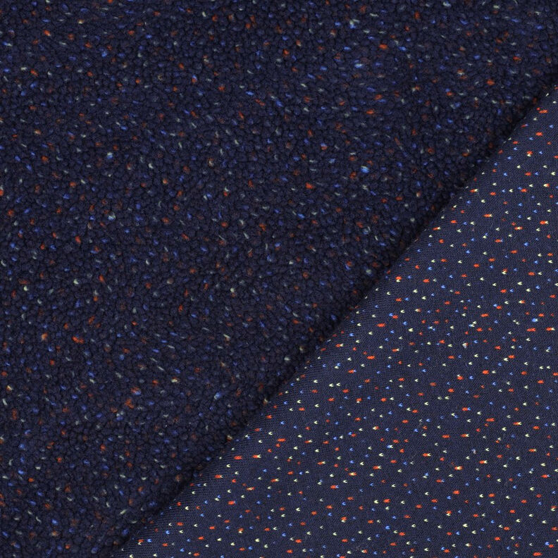Puszysty plusz Tweed Melanż | Poppy Fabrics – granat, image number 4