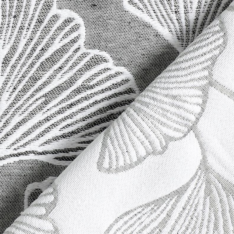 Tkanin dekoracyjna Żakard duży miłorząb – granit/kość słoniowa,  image number 4