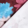 Dżersej bawełniany rozmyte kwiaty, nadruk cyfrowy – merlot/błękit,  thumbnail number 4