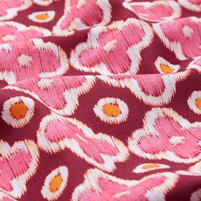 Tkanin dekoracyjna Płótno wygląd haftu – bordo/pink, 