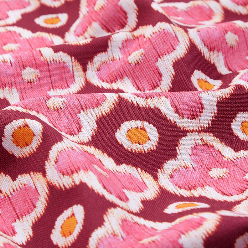 Tkanin dekoracyjna Płótno wygląd haftu – bordo/pink, image number 2