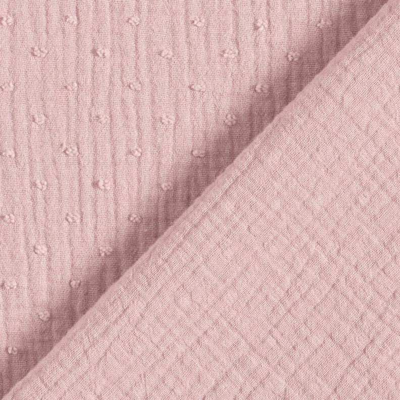 Muślin / Tkanina double crinkle dobby – jasny brudny róż,  image number 4