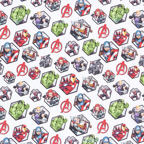 Kreton Tkanina na licencji Avengers płytki z motywami | Marvel – biel, 