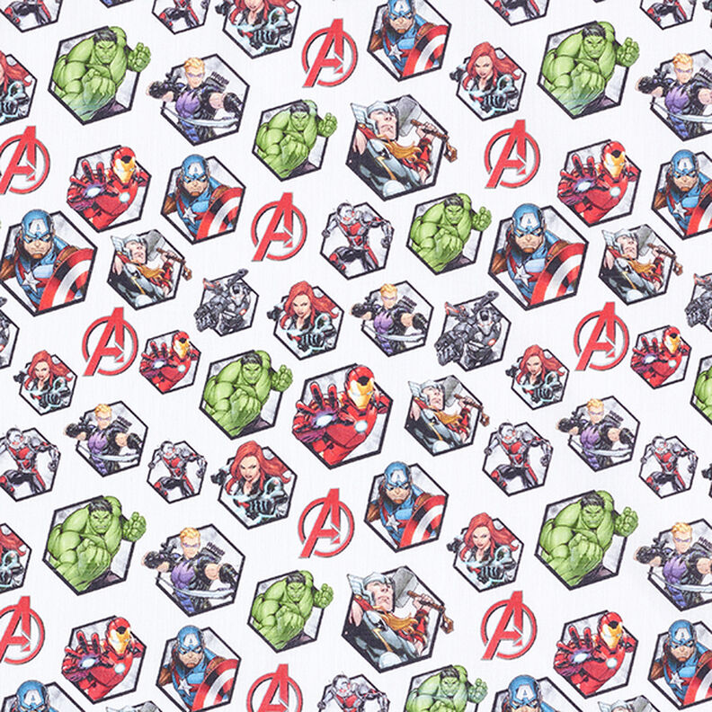 Kreton Tkanina na licencji Avengers płytki z motywami | Marvel – biel,  image number 1
