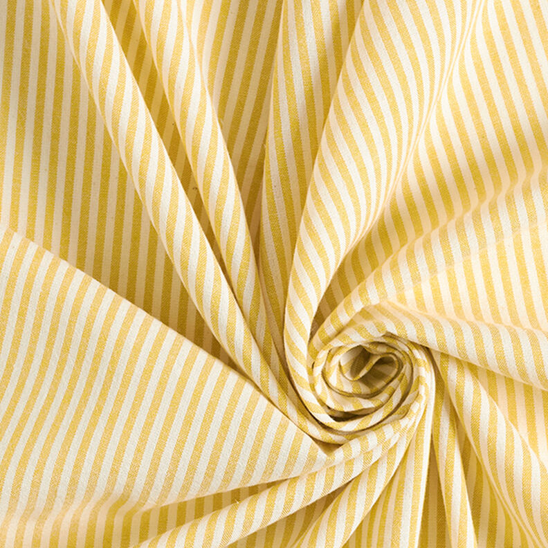Mieszanka bawełny z wiskozą paski – żółty curry/mleczna biel,  image number 3
