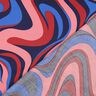 Satyna bawełniana fale retro | Poppy Fabrics – granat/pink,  thumbnail number 4