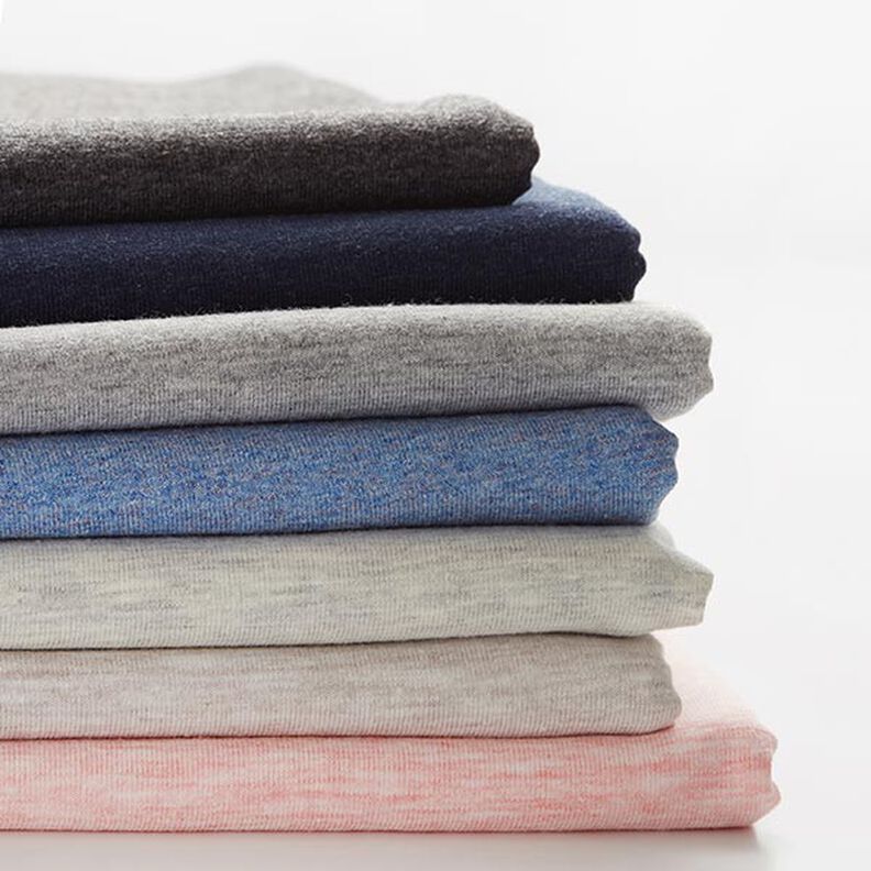 Dżersej bawełniany średniej ciężkości, melanż – jasnoszary,  image number 4