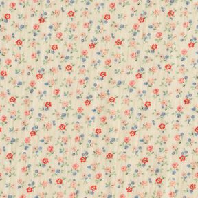 Muślin / Tkanina double crinkle romantyczne kwiaty | Poppy Fabrics – jasnobeżowy, 