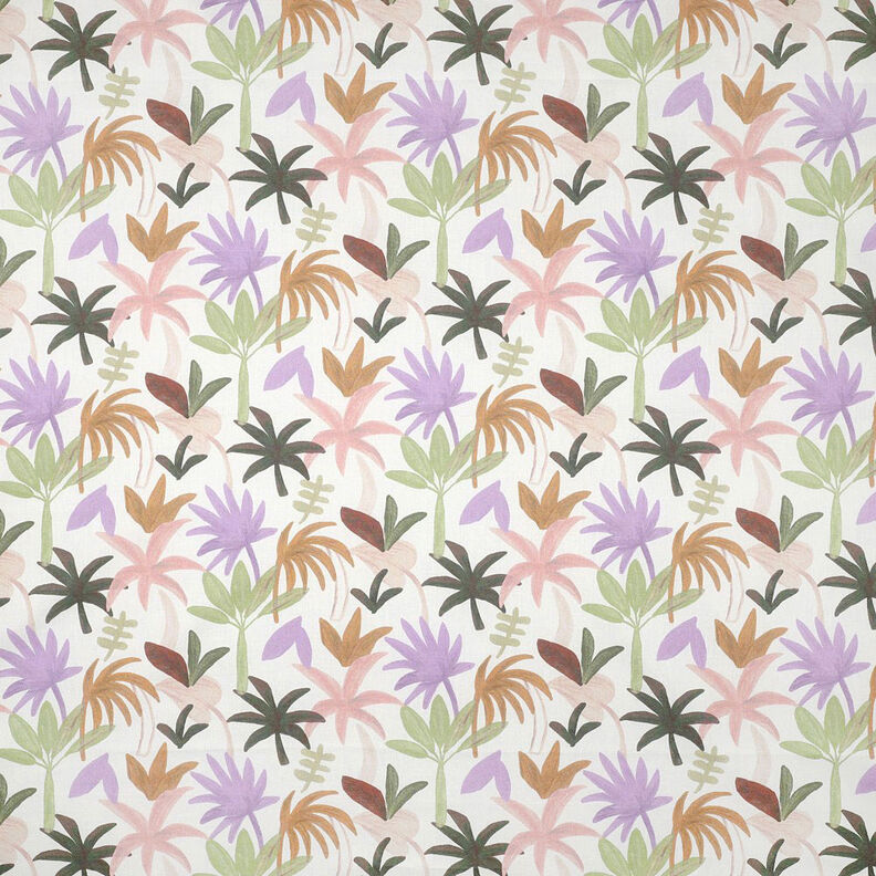 Woal bawełniany w palmy | Nerida Hansen – biel/róż,  image number 1