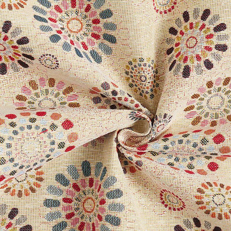 Tkanin dekoracyjna Gobelin mandale – jasnobeżowy/róż,  image number 3
