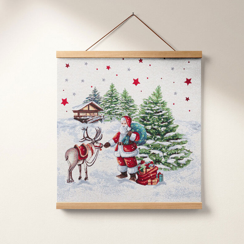 Panel Gobelin Św. Mikołaj, z lureksem – mleczna biel,  image number 6