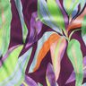 Satyna bawełniana nadruk cyfrowy w liście | Poppy Fabrics – bakłażan/jasna zieleń,  thumbnail number 2