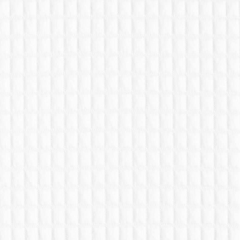 Dżersej stębnowany w kwadraciki – biel,  image number 1