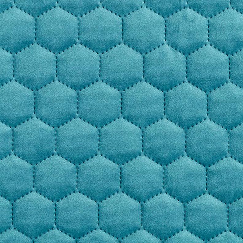 Tkanina tapicerska pikowany aksamit plaster miodu – petrol,  image number 1