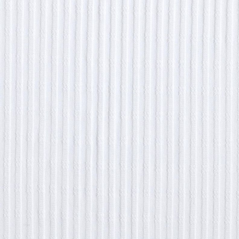 Dżersej prążkowany Pojedynczy wzór dziewiarski – biel,  image number 1
