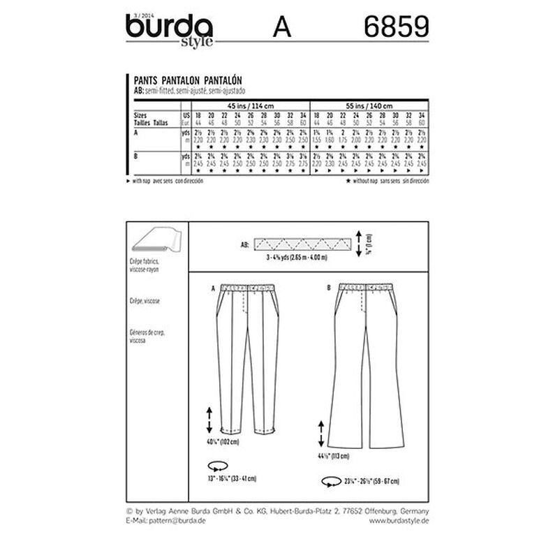 Spodnie / spodnie wciągane, Burda 6859,  image number 4