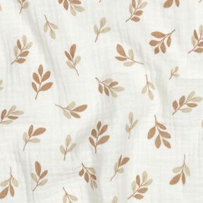 Muślin / Tkanina double crinkle gałązki | Poppy Fabrics – kość słoniowa/mokka, 