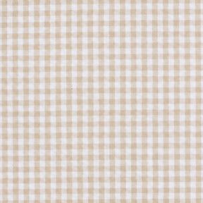 <h2>Seersucker w drobną kratkę, beżowy &ndash; anemonowy/biały &ndash; z charakterystyczną strukturą seersucker, 