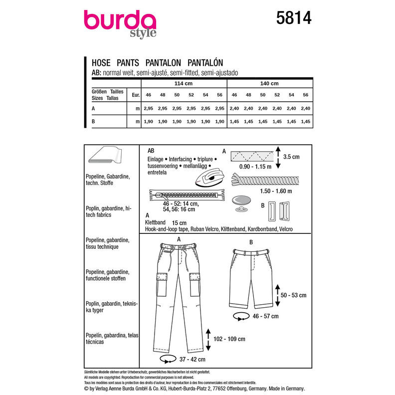 Spodnie | Burda 5814 | 46-56,  image number 9