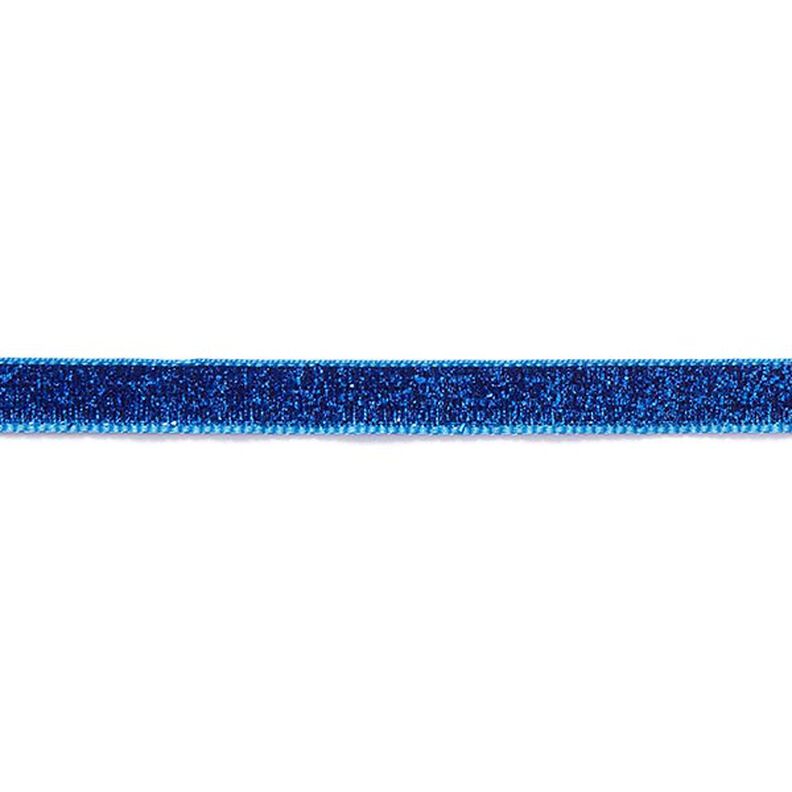 Taśma aksamitna Metaliczny [10 mm] – błękit królewski,  image number 2