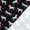 Dżersej bawełniany tęczowe jednorożce nadruk cyfrowy | Poppy Fabrics – czerń,  thumbnail number 4