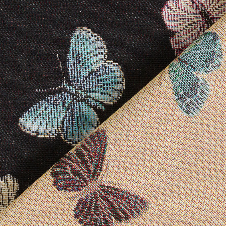 Tkanin dekoracyjna Gobelin rój motyli – czerń,  image number 5
