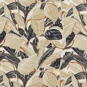 Tkanin dekoracyjna Half panama splecione liście – naturalny/jasny khaki, 