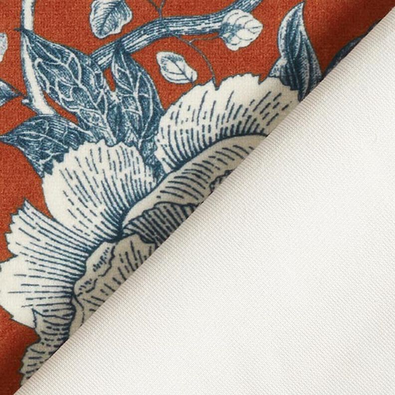 Aksamit dekoracyjny eleganckie kwiaty – terakota,  image number 5