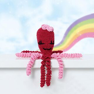 Zestaw do szydełkowania Ośmiornica Rose – róż/bordo, 