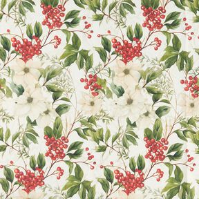 Tkanin dekoracyjna Żakard Lureks ostrokrzew – naturalny/złoto, 