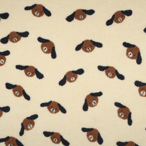Puszysty plusz psie głowy | Poppy Fabrics – jasnobeżowy/czarny brąz, 