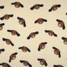 Puszysty plusz psie głowy | Poppy Fabrics – jasnobeżowy/czarny brąz,  thumbnail number 1