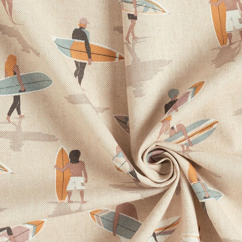 Tkanin dekoracyjna Half panama surfer – eukaliptusowy/naturalny, image number 3