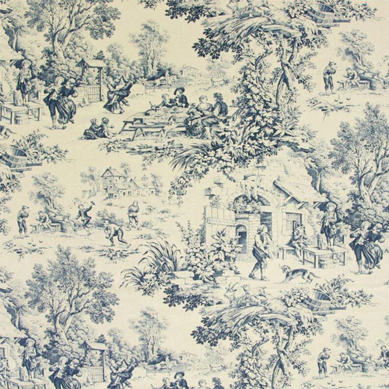 Toile de Jouy – stalowoniebieski,  image number 1