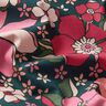 Tkanina bawełniana Kreton kwiaty retro – petrol/róż,  thumbnail number 2