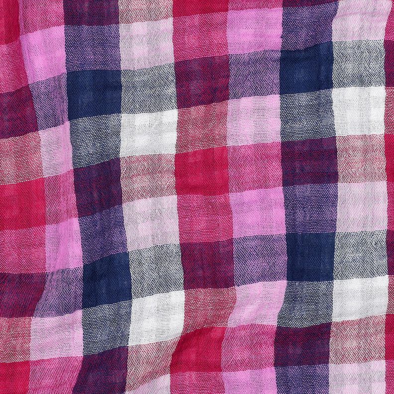 Muślin / Tkanina double crinkle kratka Materiał dwustronny | Poppy Fabrics – lilia/granat, image number 2