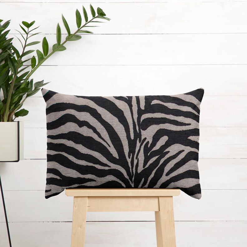 Tkanina tapicerska Żakard zebra – czerń/szary, image number 9